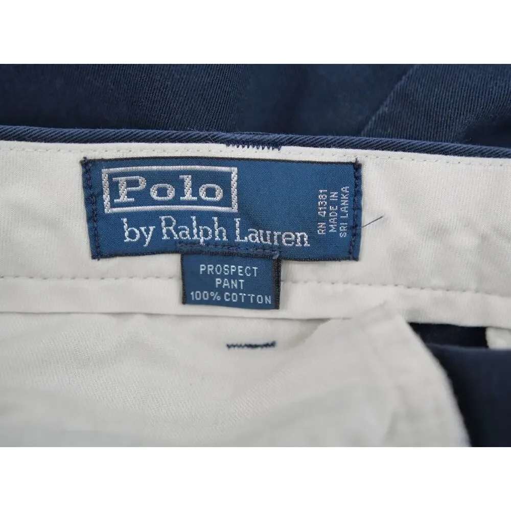 Polo Ralph Lauren Chino Men's Prospect Pants 34X30 Navy Blue 100% Cotton